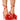 Front View Azalea Wang Above And Beyond Feather Flower Decor Sandal In Red