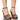 Front View Azalea Wang Aden Embellished Brocade Chunky Sandal In Black