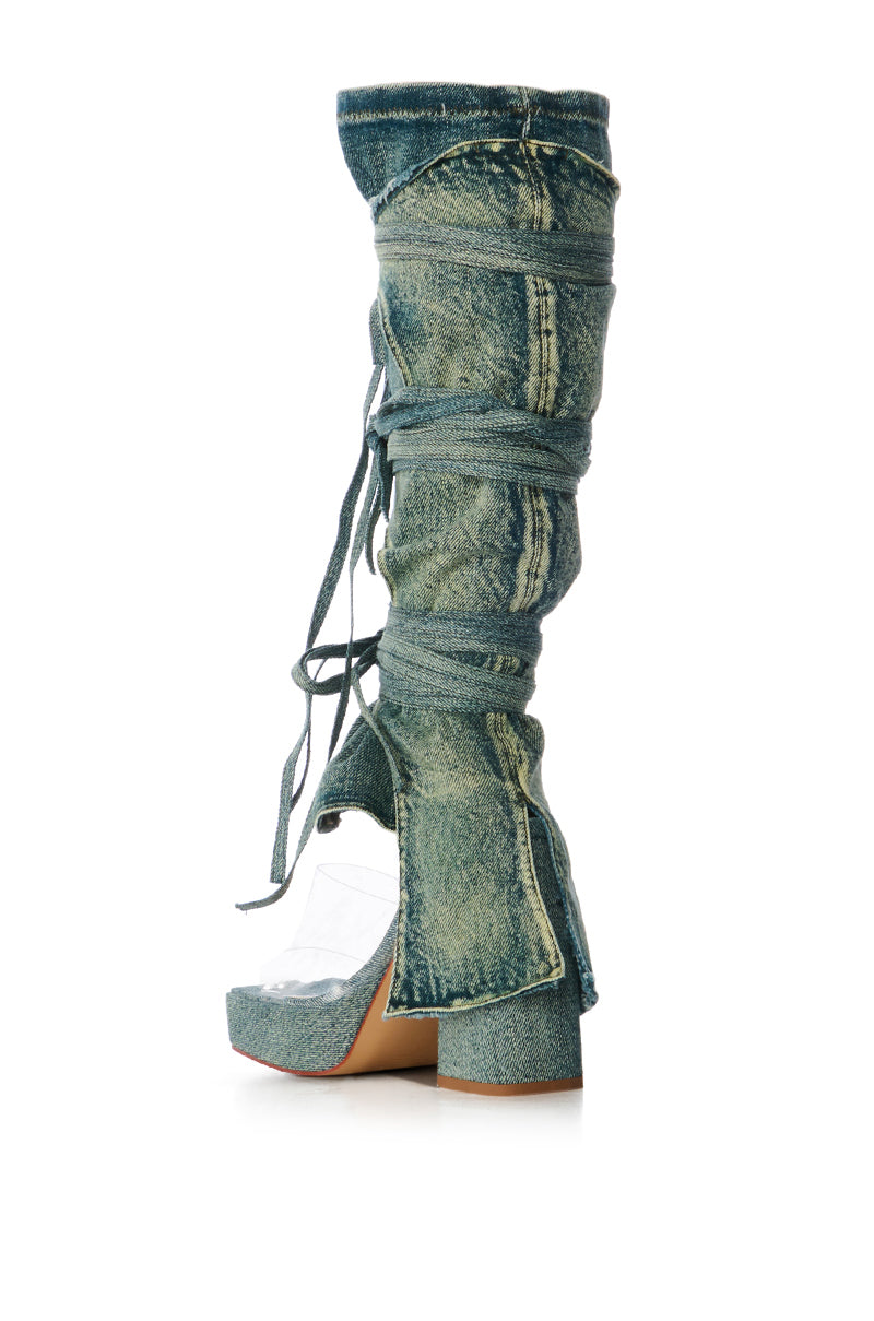 Full View Azalea Wang Aerial Blue Denim Washed Sandal 4