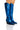 Front View Azalea Wang After Party Metallic Western Boot In Blue