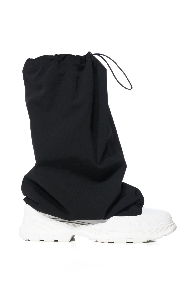 Back View Azalea Wang Airlea Slouchy Sneaker Boot In Black