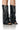 Front View Azalea Wang Alaric Black Peep Toe Boot