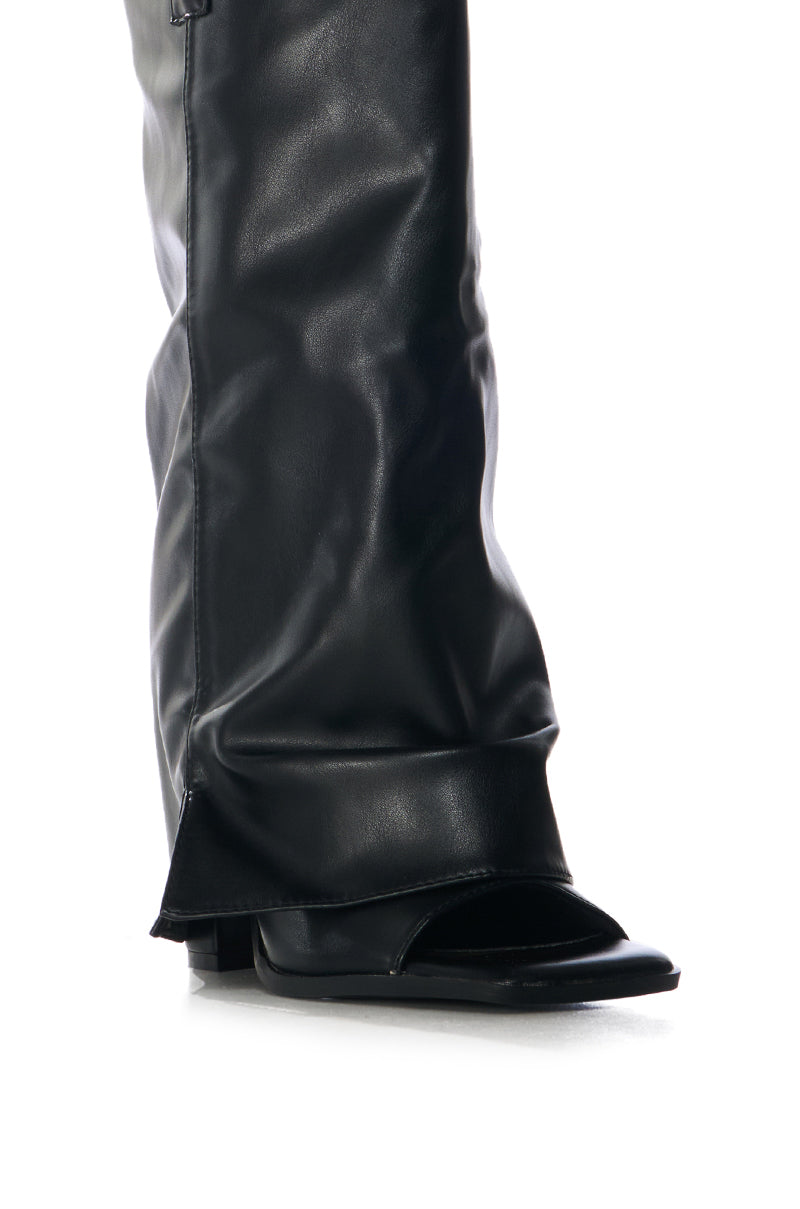 Full View Azalea Wang Alaric Black Peep Toe Boot