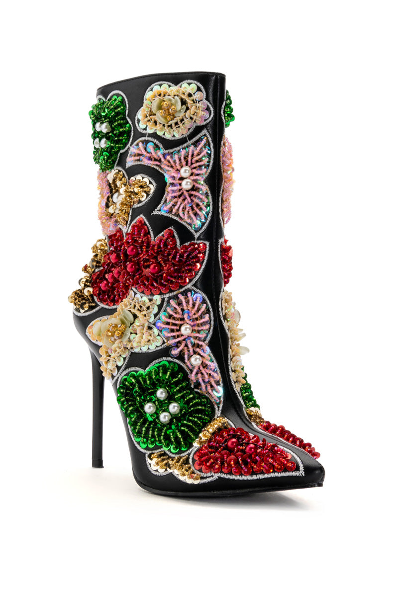 Back View Azalea Wang Albany Embellished Stiletto Bootie 2