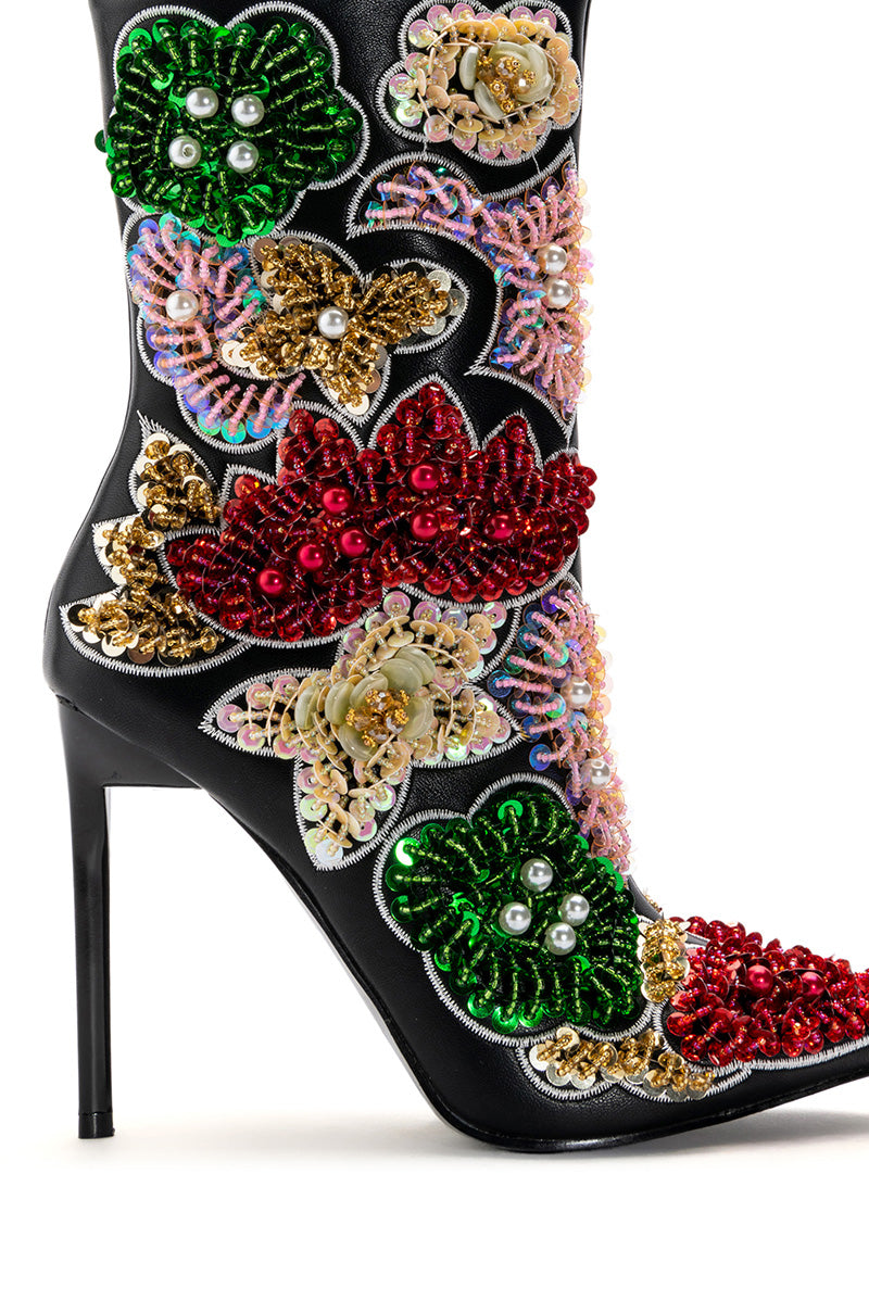 Full View Azalea Wang Albany Embellished Stiletto Bootie 4