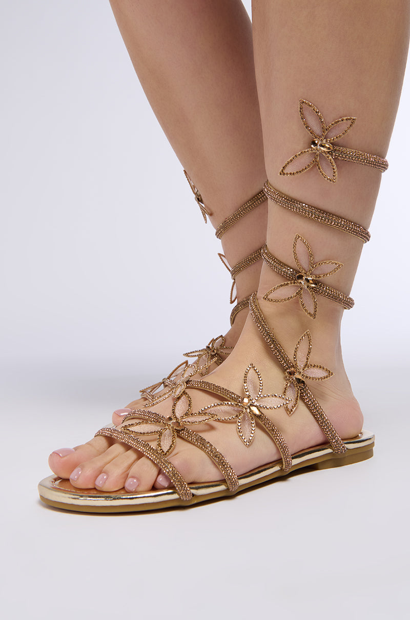 Front View Azalea Wang Albus Gold Sandal 0