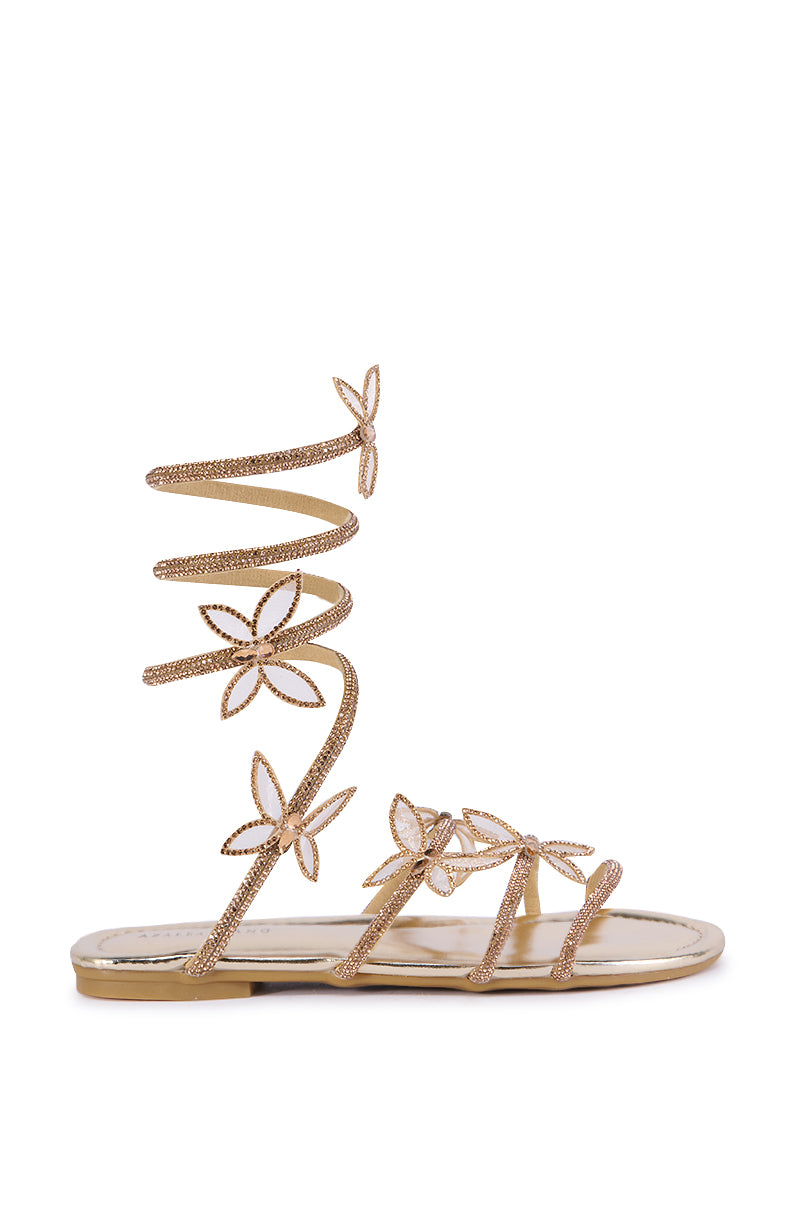Side View Azalea Wang Albus Gold Sandal 1
