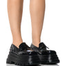 Front View Azalea Wang Aleo Basic Flatform Loafer In Black