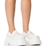 Front View Azalea Wang Aleo Basic Flatform Loafer In White