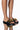 Front View Azalea Wang All Day Long Flat Sandal In Black