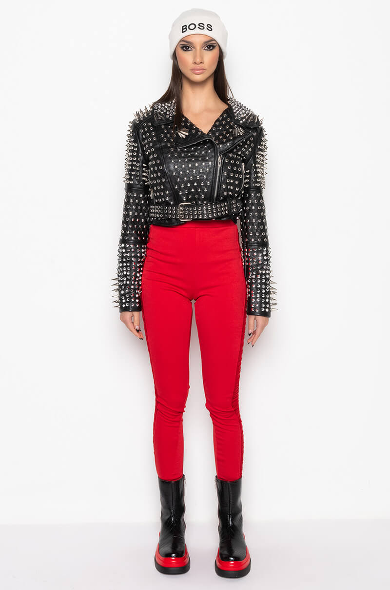 Extra View Azalea Wang All Out Lucifer Stud Moto Jacket