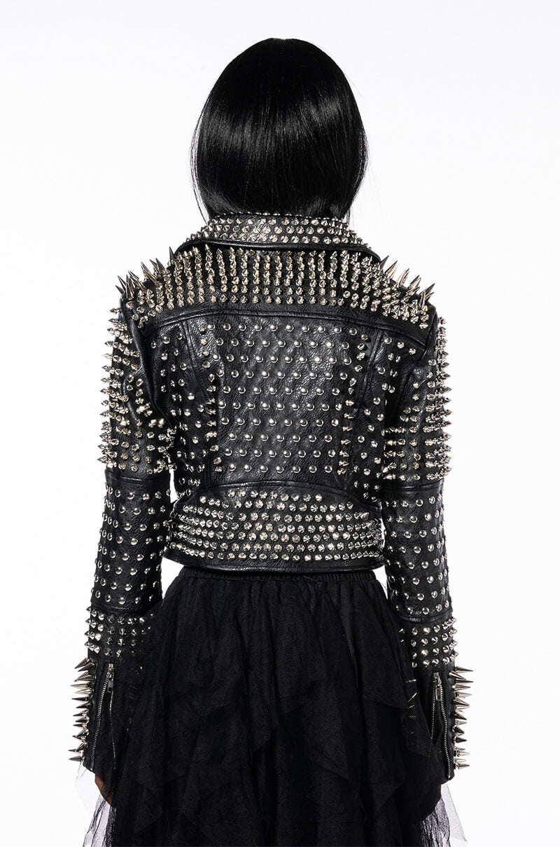 Extra View Azalea Wang All Out Lucifer Stud Moto Jacket