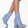 Front View Azalea Wang All Your Love Chunky Bootie In Periwinkle