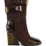 Back View Azalea Wang Allona Brown Bootie