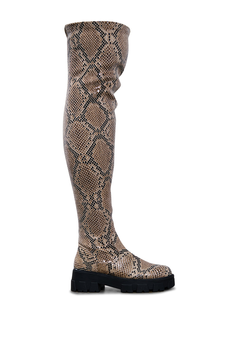 Side View Azalea Wang Alora Snake Boot