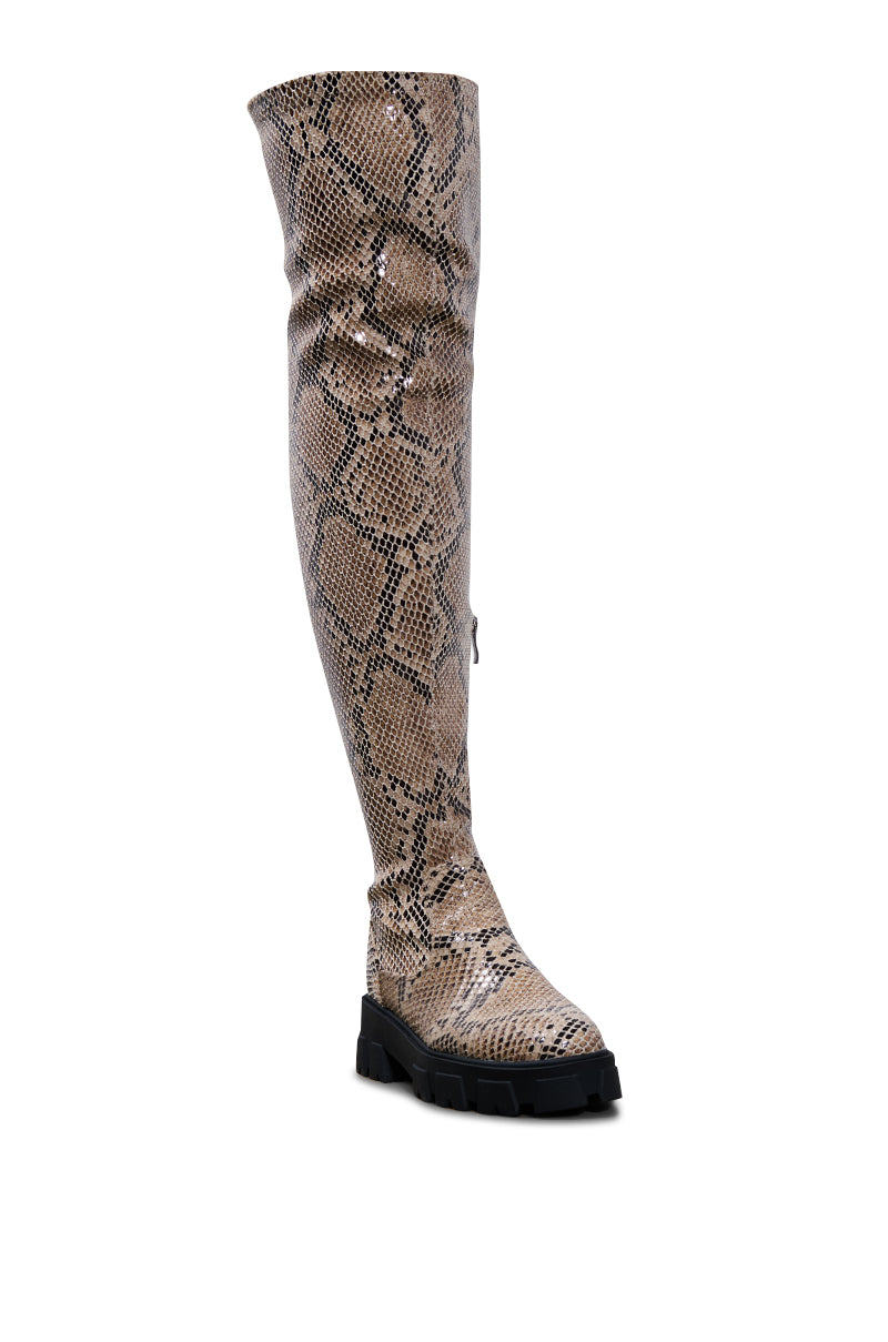 Back View Azalea Wang Alora Snake Boot