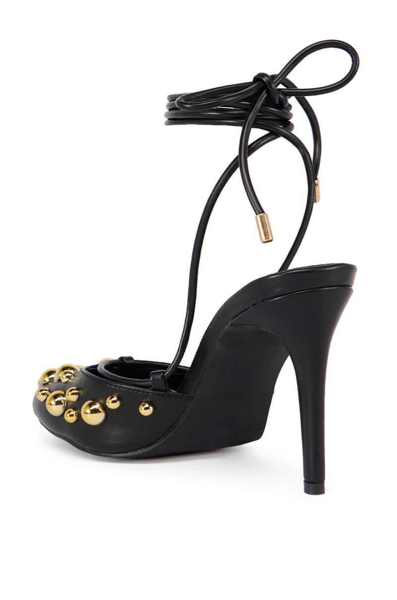 Detail View Azalea Wang Amadeus Black Embellished Pump