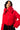 Front View Azalea Wang Amanda Crop Puffer With Sherpa Collar In Red