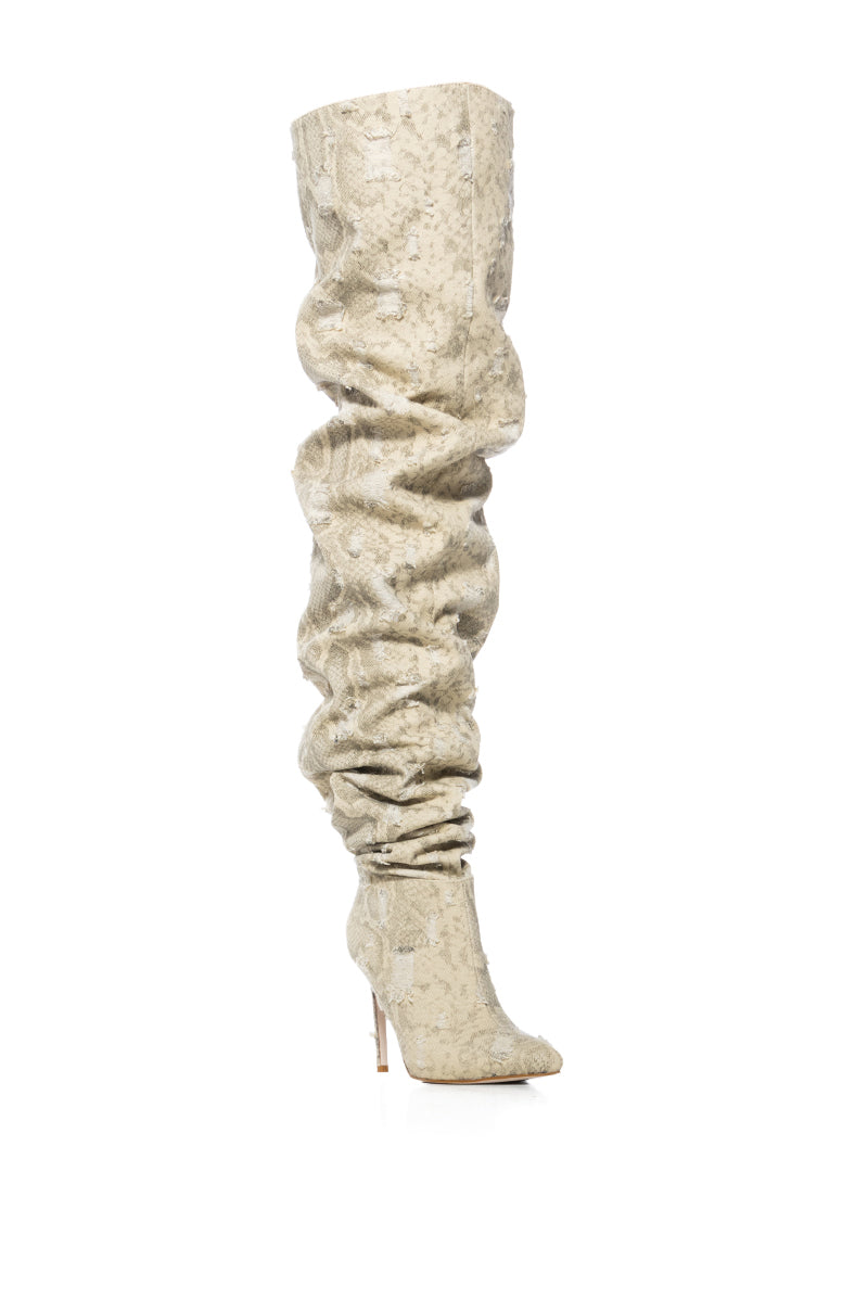 Extra View Azalea Wang Ambivert Thigh High Boot In Cream