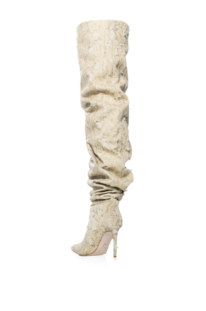 Extra View Azalea Wang Ambivert Thigh High Boot In Cream