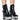 Front View Azalea Wang Ambreine Black Silver Platform Bootie