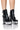 Front View Azalea Wang Ambreine Black Silver Platform Bootie