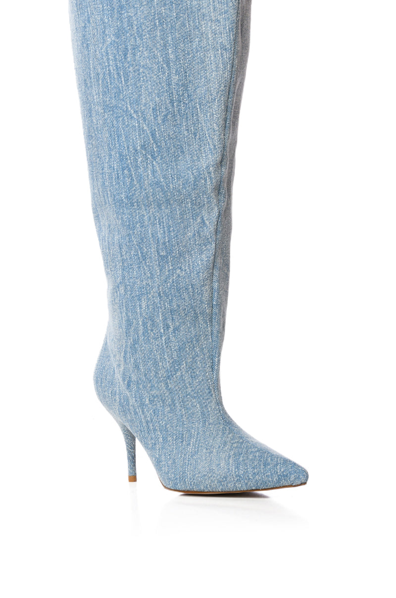 AZALEA WANG AMBY BUCKET BOOT IN DENIM – AKIRA