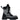 Side View Azalea Wang Amenity Black Rhinestone Combat Bootie