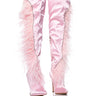 Front View Azalea Wang Aoife Pink Feather Boot