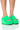 Front View Azalea Wang Aquaria Flatform Sandal In Green