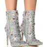 Front View Azalea Wang Arnica Embellished Bootie In Pink