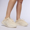 Front View Azalea Wang Asteroid Futuristic Puffer Sneaker In Cream