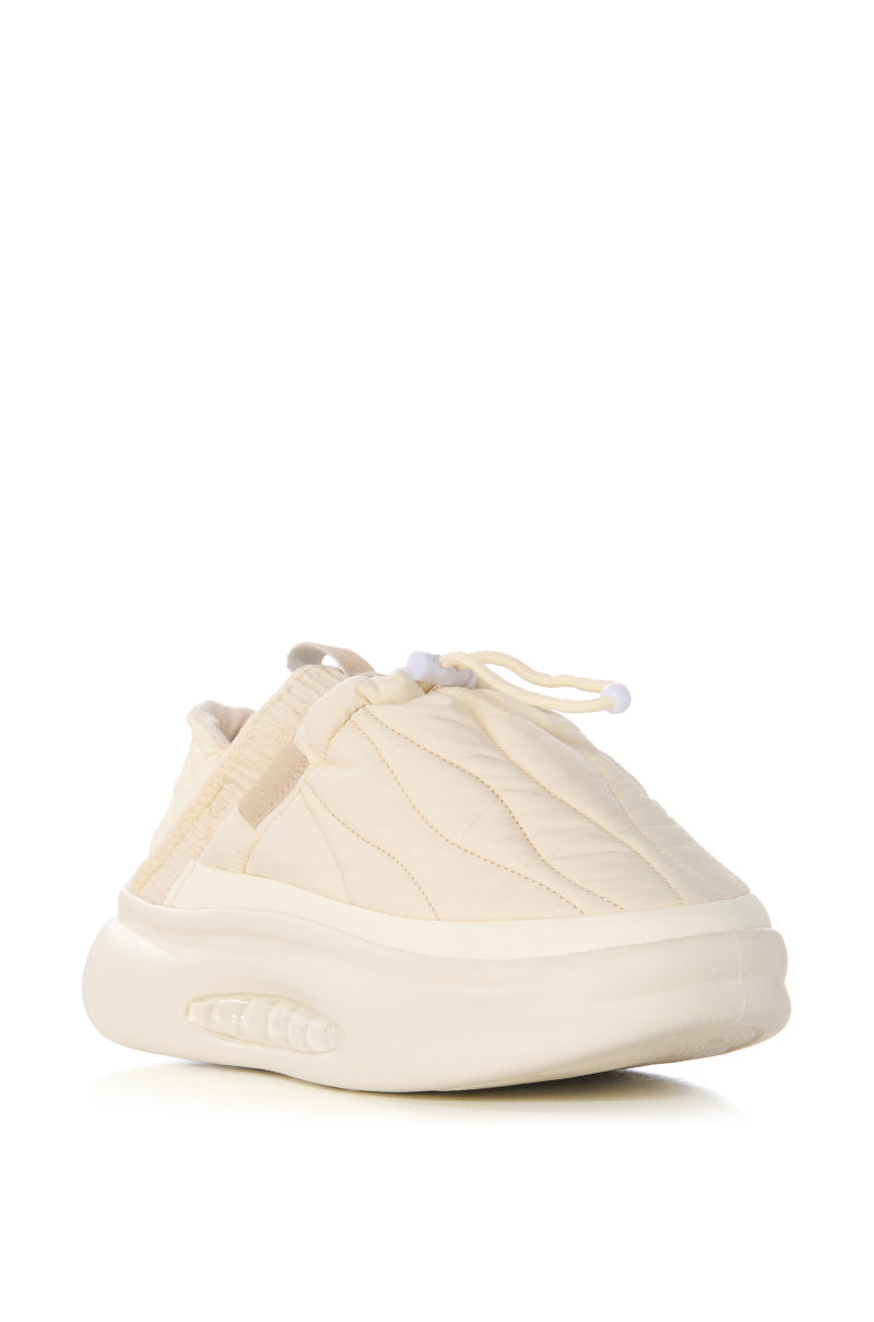 Back View Azalea Wang Asteroid Futuristic Puffer Sneaker In Cream 3