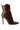 Side View Azalea Wang Astoria Lace Up Stiletto Bootie In Brown Croc