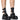 Front View Azalea Wang Atticus Black Buckle Up Bootie