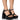 Front View Azalea Wang Avila Chunky Patent Sandal In Black