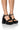 Front View Azalea Wang Avila Chunky Patent Sandal In Black