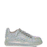 Side View Azalea Wang Azure Silver Rhinestone Sneaker