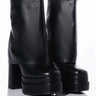 Front View Azalea Wang Baby Fold Over Chunky Boot In Black