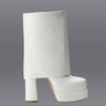 Front View Azalea Wang Baby Fold Over Chunky Boot In White