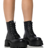 Front View Azalea Wang Babycakes Combat Bootie In Black