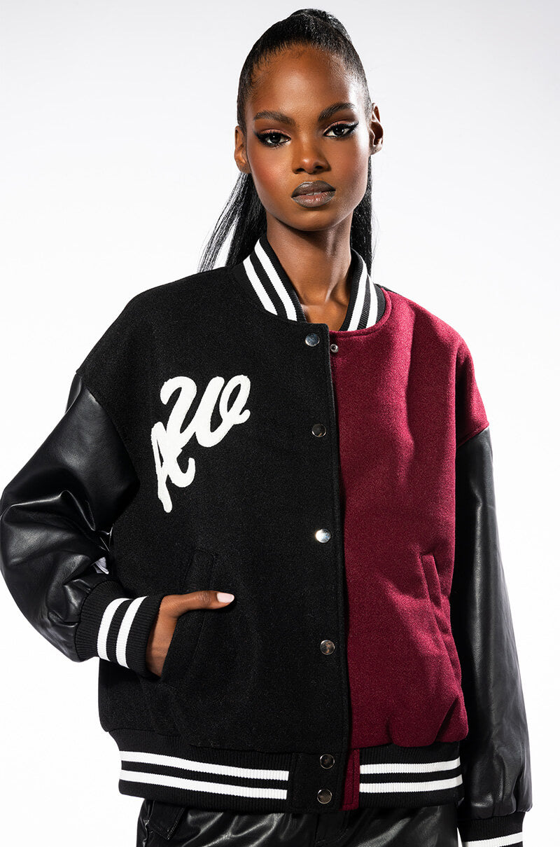 Side View Azalea Wang Back To School Varsity Bomber