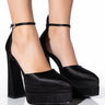 Front View Azalea Wang Baddest Of Them All Chunky Pump In Black