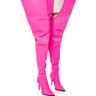 Front View Azalea Wang Baize Thigh High Boot In Pink