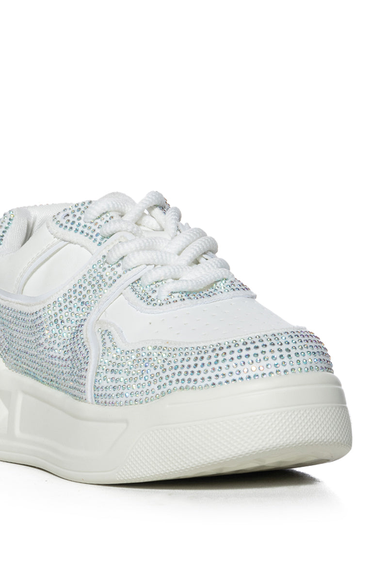 Full View Azalea Wang Ball Game Silver Rhinestone Sneaker