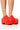 Front View Azalea Wang Balm Red Pu Clog