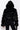 Back View Azalea Wang Bape Faux Fur Panel Jacket in Black