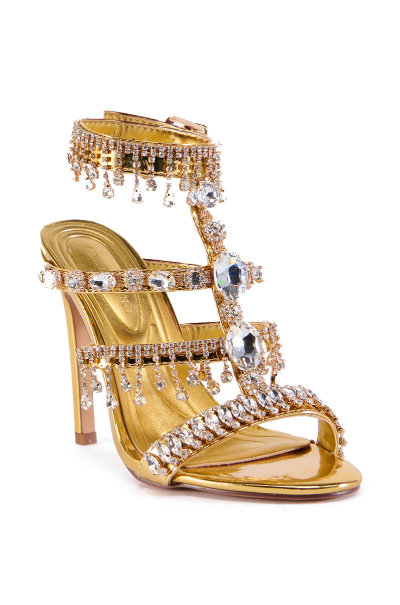 Detail View Azalea Wang Baptista Gold Sandal 2