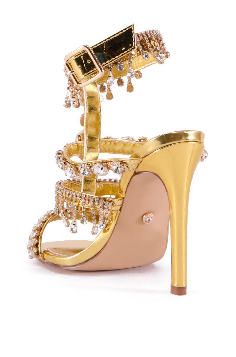 Full View Azalea Wang Baptista Gold Sandal 3