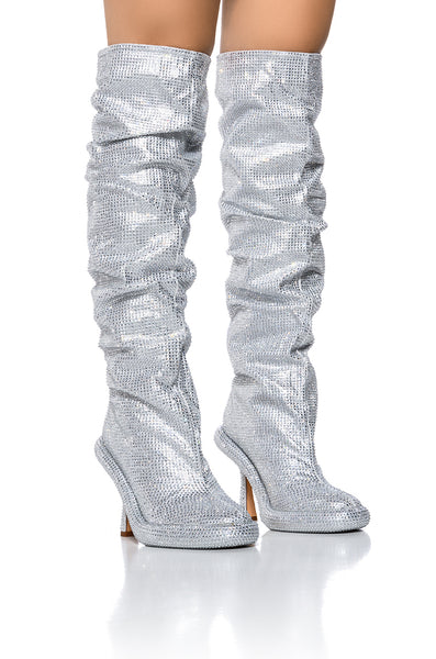 Akira Azalea Wang Barefoot Over The Knee Rhinestone Boot